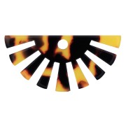 Pendente mezzo sole 19x38 mm in acetato - Tartaruga - Marrone - Nero x1|raw }}