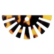 Pendenti - Abbellimenti - Pendentif demi-soleil 19x38 mm en acétate - Ecaille de tortue - Marron - Noir x1 Pendentif demi-soleil 19x38 mm en acétate - Ecaille de tortue - Marron - Noir x1