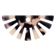 Pendente demi-soleil 19x38 mm in acetato - Tartaruga- Beige - Nero x1