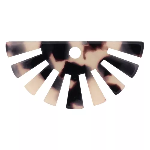 Pendente demi-soleil 19x38 mm in acetato - Tartaruga- Beige - Nero x1