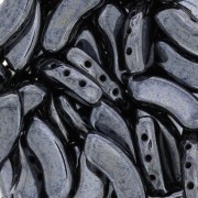 Perline in vetro QuadBow Bead 6x15 mm - Jet Hematite x10|raw }}
