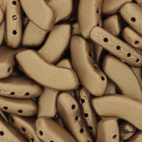 Perline in vetro QuadBow Bead 6x15 mm - Gold Mat x10