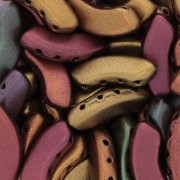 Perline in vetro QuadBow Bead 6x15 mm - Gold Iris Mat x10|raw }}