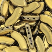 Perline in vetro QuadBow Bead 6x15 mm - Full Dorado x10