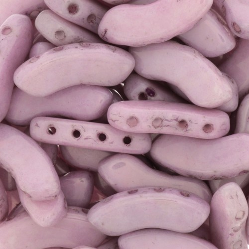 Perline in vetro QuadBow Bead 6x15 mm - Opaque Light Rose Ceramic Look x10