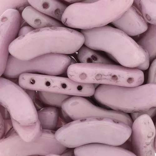 Perline in vetro QuadBow Bead 6x15 mm - Opaque Light Rose Ceramic Look x10
