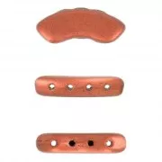 Perline in vetro QuadBow Bead 6x15 mm - Opaque Light Rose Ceramic Look x10