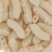 Perline in vetro QuadBow Bead 6x15 mm - Opaque Beige Ceramic Look x10