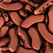 Perline in vetro QuadBow Bead 6x15 mm - Red Copper Mat x10