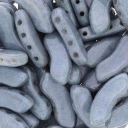 Perline in vetro QuadBow Bead 6x15 mm - Opaque Blue Ceramic Look x10