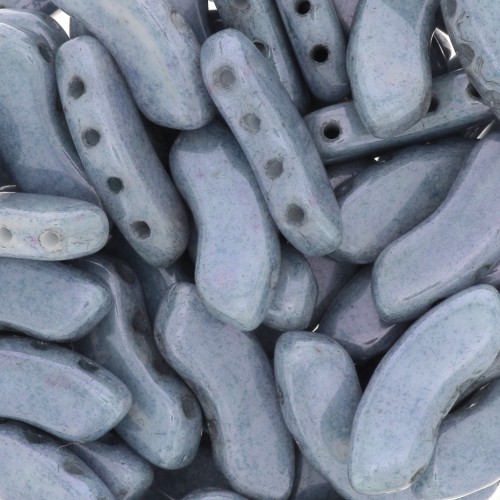 Perline in vetro QuadBow Bead 6x15 mm - Opaque Blue Ceramic Look x10