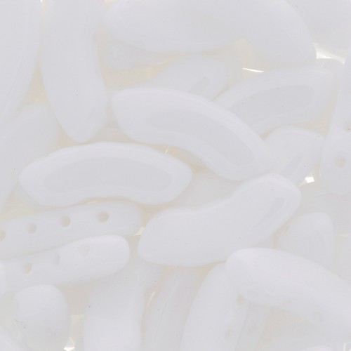 Perline in vetro QuadBow Bead 6x15 mm - Opaque White x10