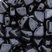 Perline in vetro PieDuo Bead 6x8 mm - Jet Hematite x30
