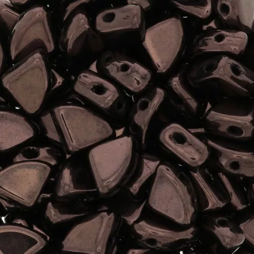 Perline in vetro PieDuo Bead 6x8 mm - Dark Bronze x30