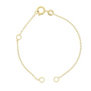 Bracciale distanziatore maglia forzatina13 cm per bambino- Placcato oro 3 micronx1|raw }}