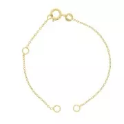 Bracciale distanziatore maglia forzatina13 cm per bambino- Placcato oro 3 micronx1