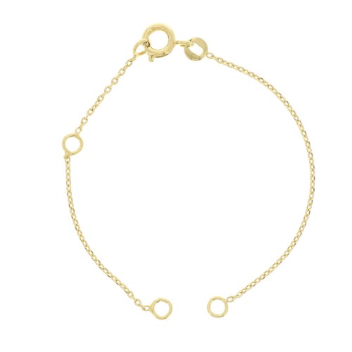 Bracciale distanziatore maglia forzatina13 cm per bambino- Placcato oro 3 micronx1