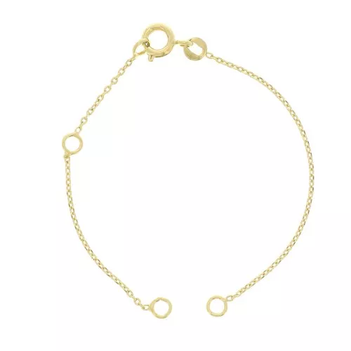 Bracciale distanziatore maglia forzatina13 cm per bambino- Placcato oro 3 micronx1