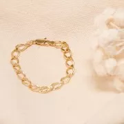 Bracciale maglia Rombo limata 7.5 - Placcato oro 3 micron x18cm