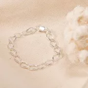 Bracciale maille Rombo limato 7.5 mm - Argento 925 x18cm