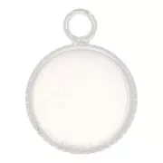 Castone pendente per cabochon fondo piatto 12 mm Argentato x1