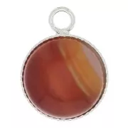 Castone pendente per cabochon fondo piatto 12 mm Argentato x1