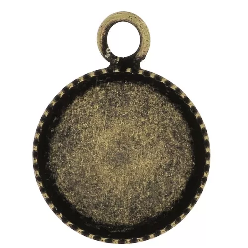 Castone pendente per cabochon fondo piatto 16 mm Bronzo x1
