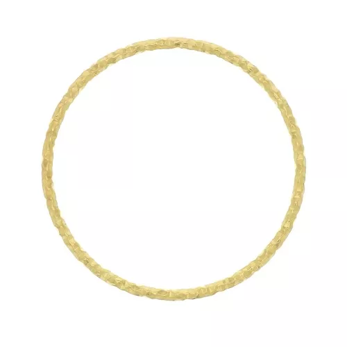 Anello chiuso tondo diamantato 10 mm - Dorato con oro fino x1