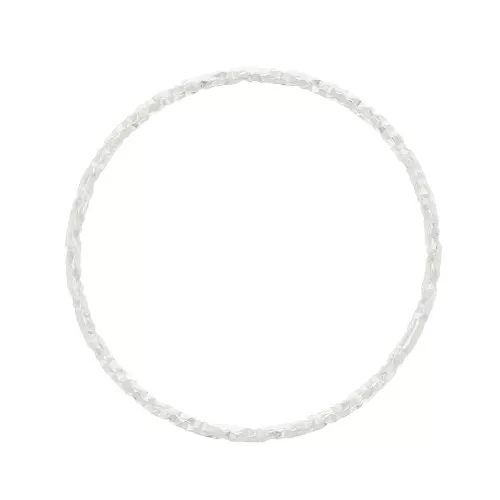 Anello chiuso tondo diamantato 10 mm - Argentato x1