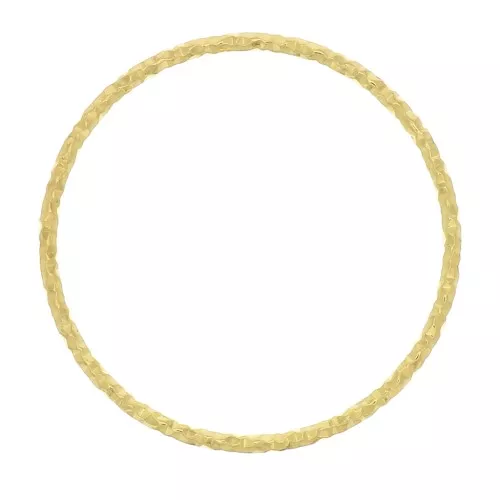 Anneau de montage et tissage rond diamanté 15 mm - Dorato con oro fino x1