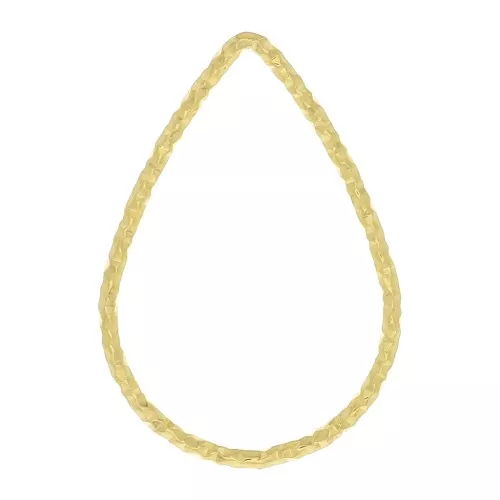 Anello di montaggio e tessitura goccia diamantato 21x14 mm -Dorato con oro fino x1