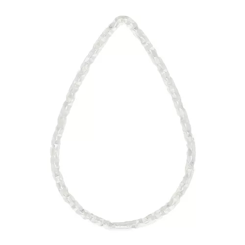 Anello di montaggio e tessitura goccia diamantato 21x14 mm - Argentato x1