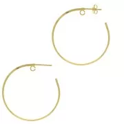 Orecchini filo mezzo-gionco con anello aperto - 43 mm dorato con oro fino x2