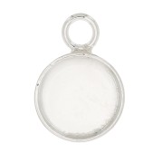Mini pendente tondo per cabochon fondo piatto 6 mm - Argento 925 x1