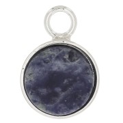 Mini pendente tondo per cabochon fondo piatto 8 mm - Argento 925 x1