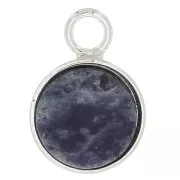 Mini pendente tondo per cabochon fondo piatto 8 mm - Argento 925 x1