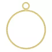 Pendente cerchio scavato diamantato 25x20.5 mm - Dorato con oro fino x1