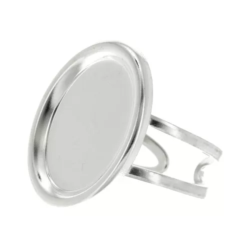 Anello regolabile per cabochon 18x13 mm - Argento 925 x1