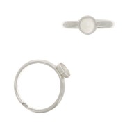Anello Regolabile per cabochon a fondo piatto 6 mm - Argento 925 x1|raw }}
