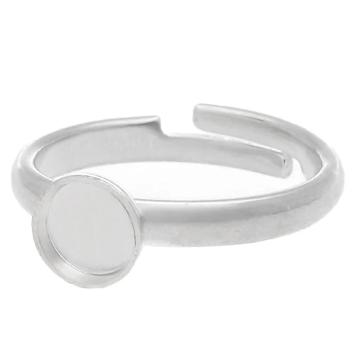 Anello Regolabile per cabochon a fondo piatto 6 mm - Argento 925 x1