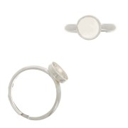 Anello Regolabile per cabochon a fondo piatto 8 mm - Argento 925 x1|raw }}