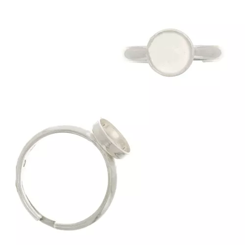 Anello Regolabile per cabochon a fondo piatto 8 mm - Argento 925 x1