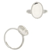 Anello Regolabile per cabochon a fondo piatto 14x10 mm - Argento 925 x1|raw }}