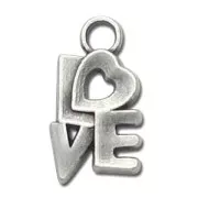 Ciondolo Love mm. 17 Placcatura argento antico x1