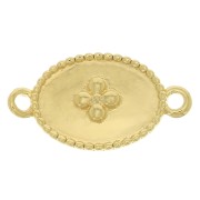 Distanziatore medaglia ovale croce 15x8.5 mm Dorato con oro fino x1