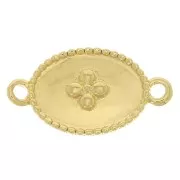 Distanziatore medaglia ovale croce 15x8.5 mm Dorato con oro fino x1