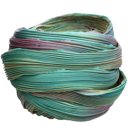 Nastro twill di seta Shibori Fluorite x10cm