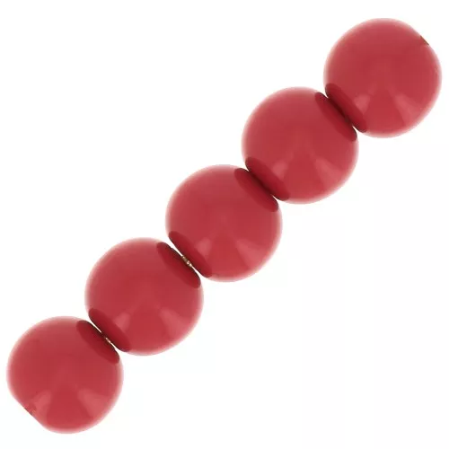 Perla in resina Opaca 4 mm -Rosso chiaro x15