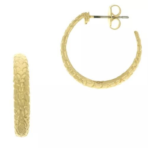 Orecchini cerchio serpente 24 mm - Placcato oro 3 micron x2