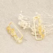 Orecchini a perno rettangolo scavato 40x10.5 mm - Placcato oro 3 micron x2